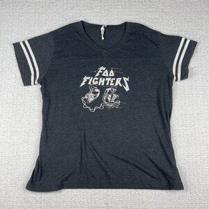 LAT Apparel Womens XL Graphic T-Shirt Charcoal Gray Foo Fighters Short Sleeve